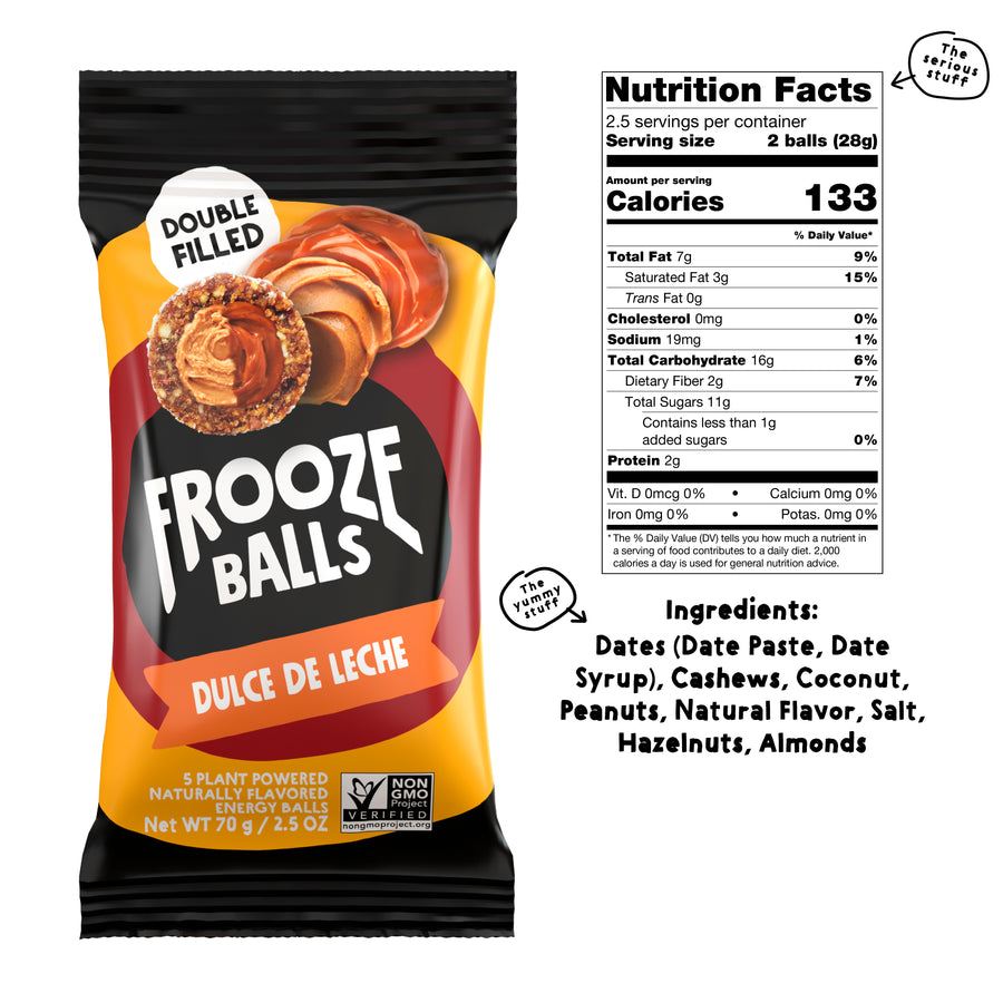 New Frooze Balls Energy Balls Dulce De Leche — 8 Packs 5ct Each Froozeballs 